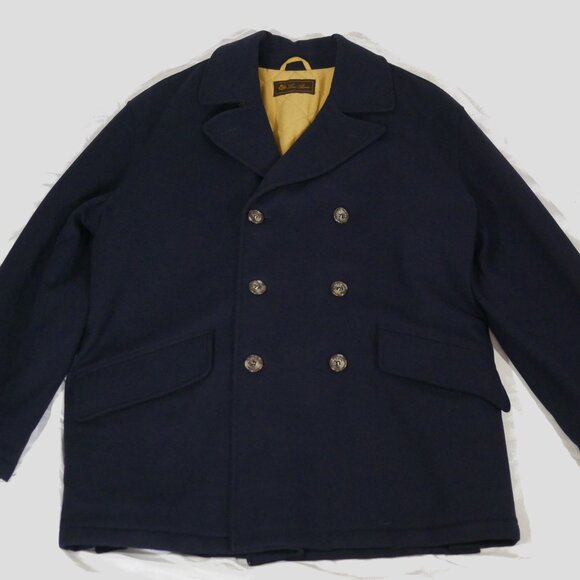 Loro Piana Navy Pea Coat (Storm System)